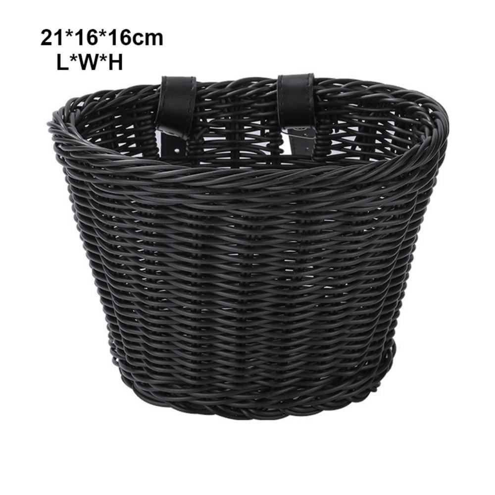 10 Colors Kids Bike Basket Rattan Wicker Retro Woven Bicycle Basket Bicycle Accessories