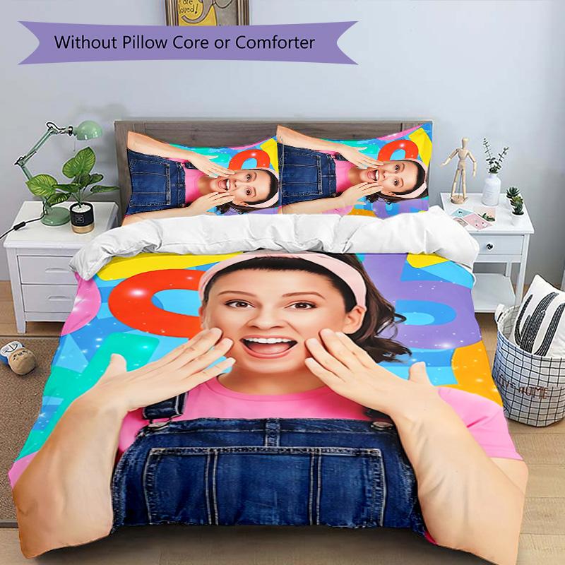 3pcs Franco Ms. Rachel Educational Adventures pattern bedding set duvet cover set includes duvet cover &pillowcases, perfect all season bedroom decora