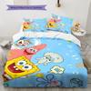 SpongeBob Cartoon Pattern Bedding Home Decoration Birthday Gift ( 1 duvet cover + 2 pillowcase, without core),fan merchandise.