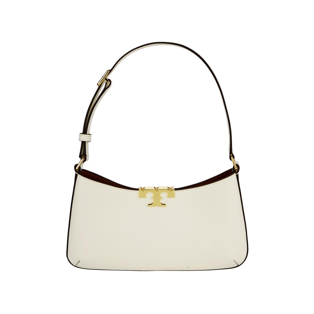 Tory Burch Eleanor Gold Logo Hardware Decorated Calfskin Shoulder Bag Regular Small Women shoulder bag white 164762-100