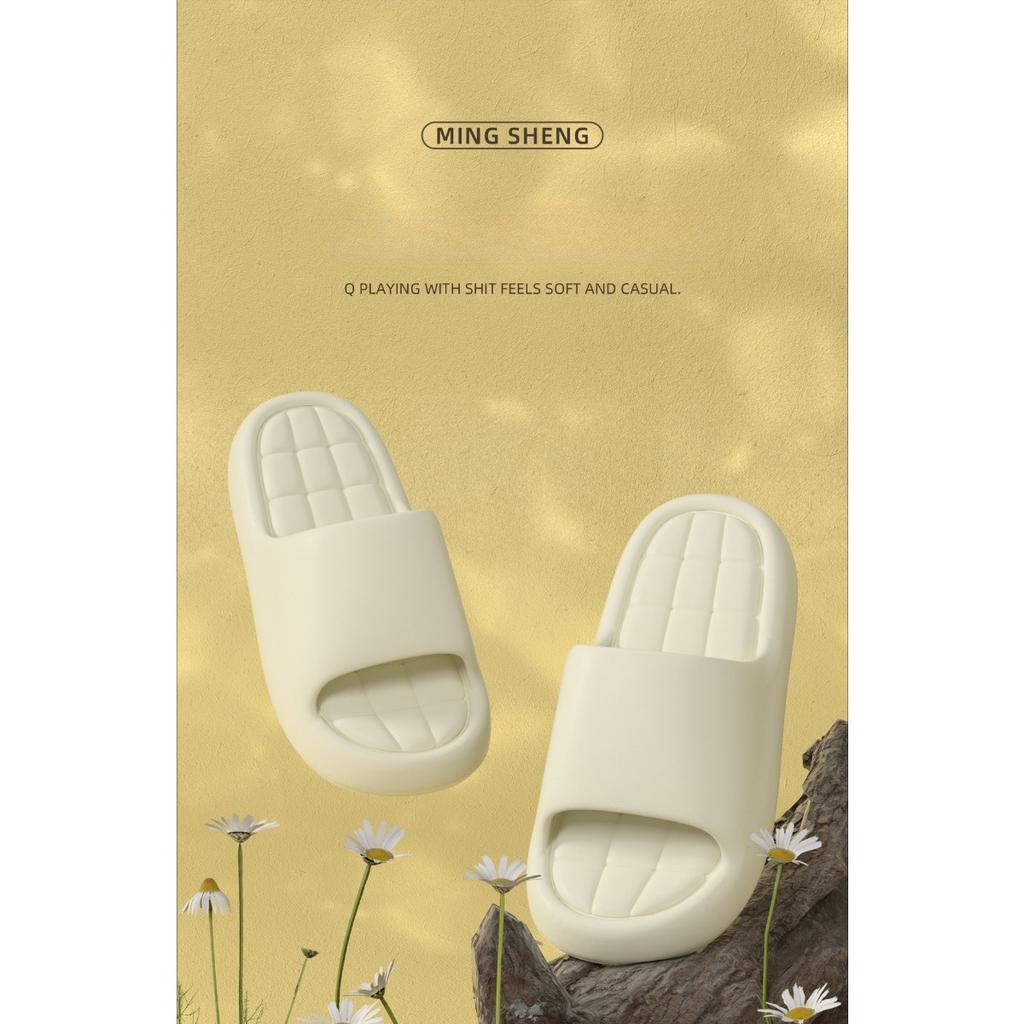 Простые классные тапочки из ЭВА для летних женщин дома, с толстой подошвой и ощущением наступания на фекалии, подходят для домашнего использования, мягкие подошвы, ванная комната