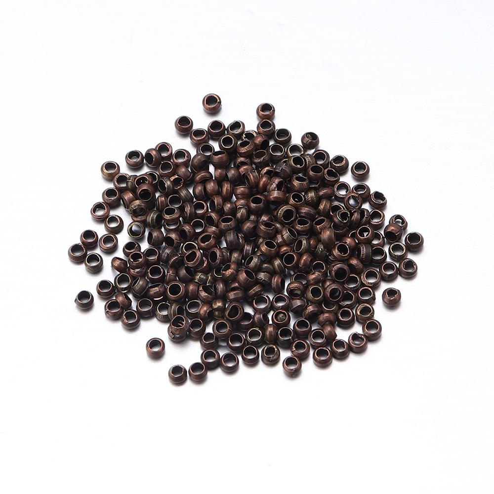 200Pcs Copper Round Stopper Crimp End Beads Positioning Spacer Beads For DIY Handmade Bracelets Necklace Jewelry Making Supplies