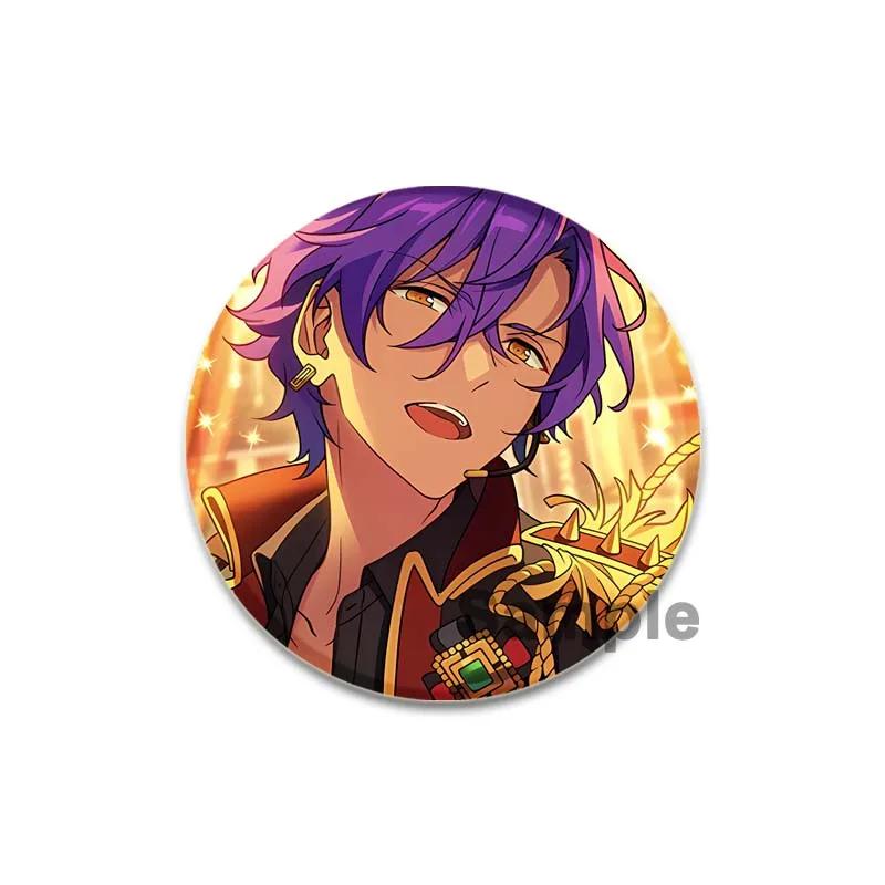 32/44/58mm Ensemble Stars Idol Brooch Round Cartoon Cosplay Badge Adonis Otogari Icons Lapel Pins for Backpack Gift Accessory