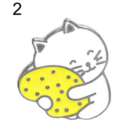 Мультфильм милый спящий кот эмалированная брошь на булавке значок одежда декор ювелирный подарок