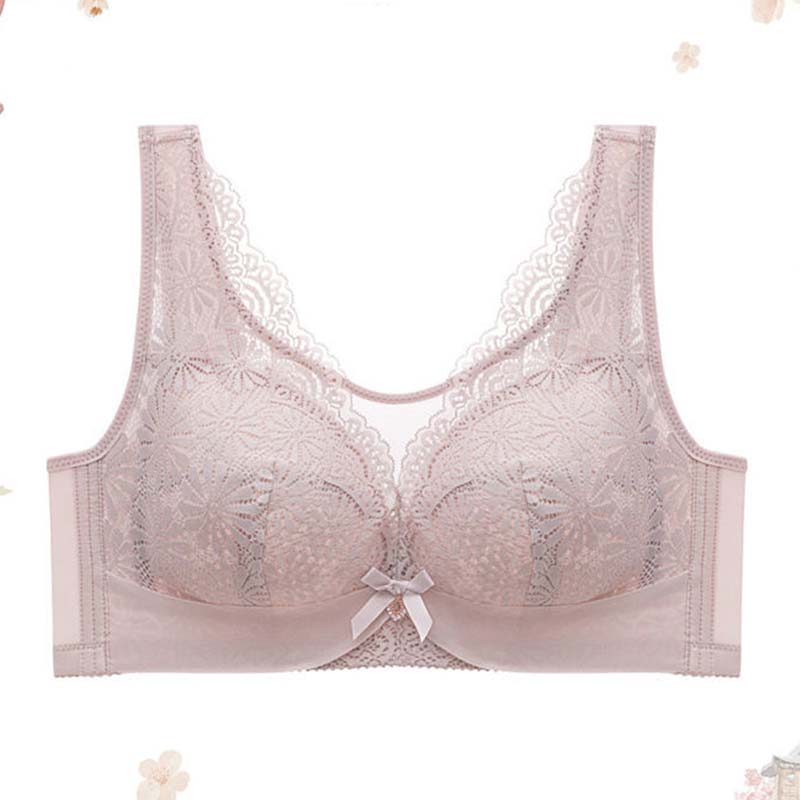 Thin Section of The Large Size Without Steel Ring Underwear Female Anti-sagging Beauty Undershirt Type Gathered Bra