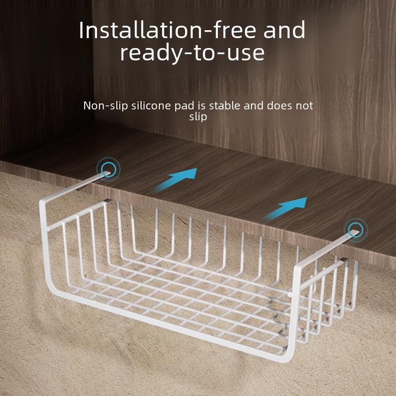 Большой ящик для хранения вещей для дома с бесплатной установкой для организации стола и кухни, многоуровневая стойка и подвесная корзина