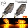 1Pair Mini LED Indicators Light Universal Amber Blinker  Motorcycle Motorbike Accessory