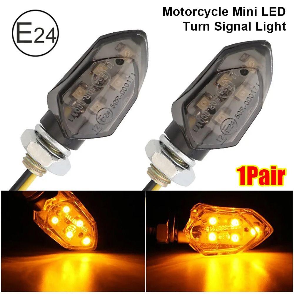 1Pair Mini LED Indicators Light Universal Amber Blinker Motorcycle Motorbike Accessory
