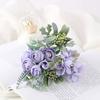 Artificial Flowers, Peonies Artificial for Decoration Small Silk Flowers Bouquet Artificial Purple Peony for Wedding Party Cake Home Decorations