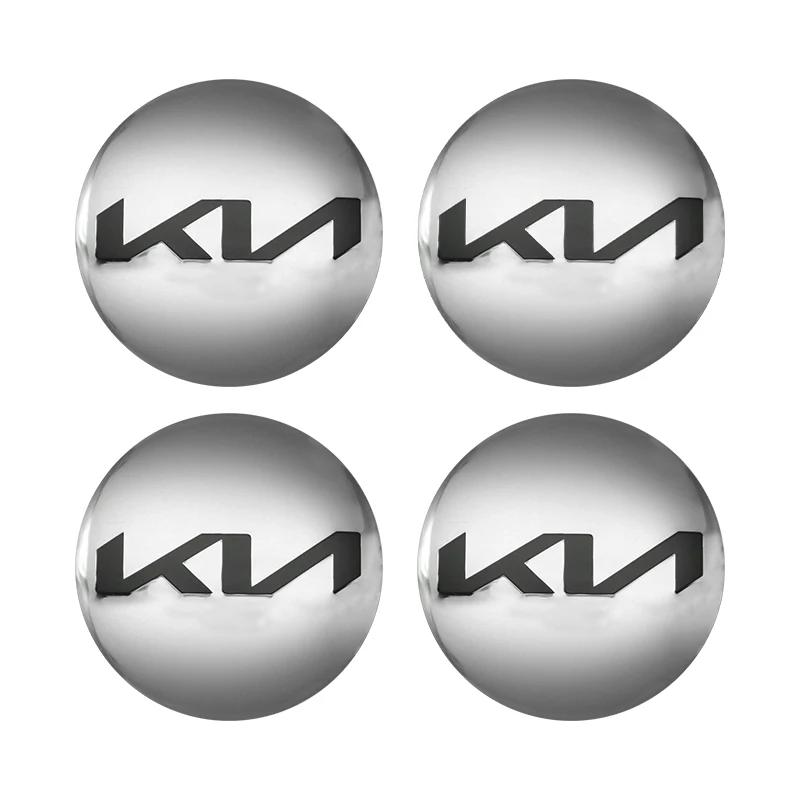 QZGF3 4pcs 3D 56mm Car emblem Wheel hub Center Cap Badge covers sticker Decals Styling accessories For KIA EV6 Sorento Niro Stinger