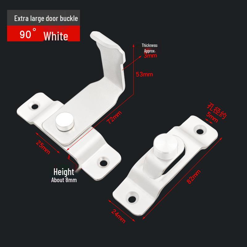 Нержавеющая сталь 90° Задвижка-шпингалет для раздвижных дверей для ванной комнаты и окон