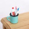 1/12 Dollhouse Simulation Toothpaste Toothbrush Cup Set Dollhouse Mini Bathroom Decoration Dolls House Furniture Accessories