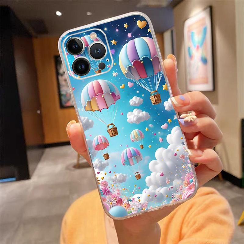 Balloon Cloud Rainbow Star Flower Phone Case For Iphone 15 14 Pro Max 13 12 11 Pro Max XSMax XR 12 13 Mini 14 Plus
