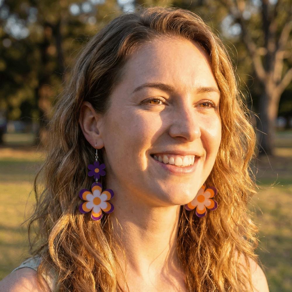 Серьги-ромашки Милый кулон-ромашка Серьги-крючки Аксессуары Серьги с подвеской-цветком Девочка