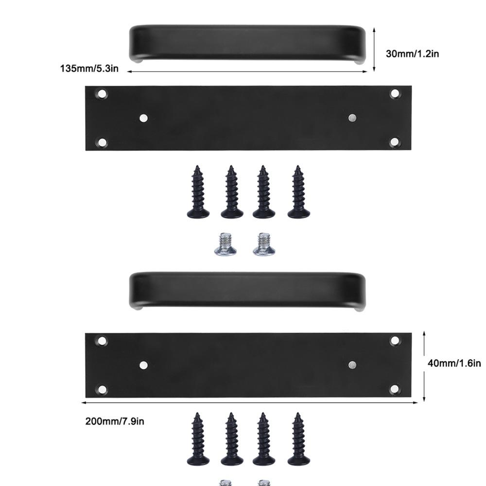 2 Pack Aluminum Alloy Door Pull Handle Black Barn Door Handles Sliding Door Handle Kitchen Cabinet