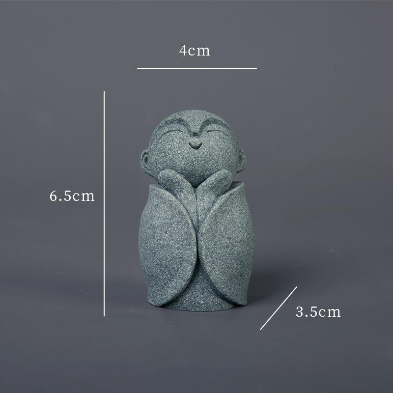 Miniature Statues Small Monk Figurines 4 Piece Resin Meditation Room for Study Tabletop Gifts Sets