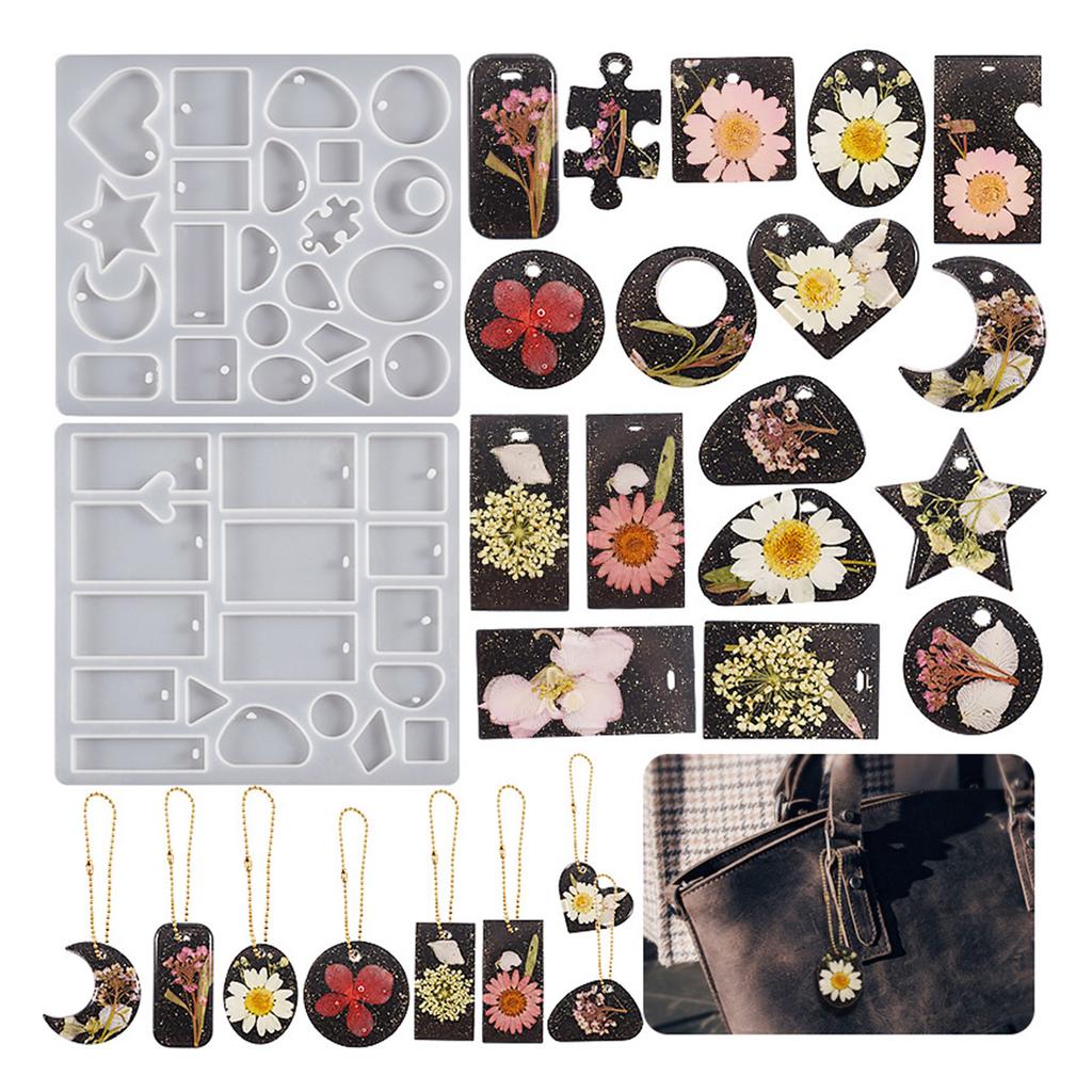 DIY Earring Silicone Mold 3D Geometric Dangle Making Tool Handmade Necklace Jewelry Pendant Mold DIY Resin Casting Mold