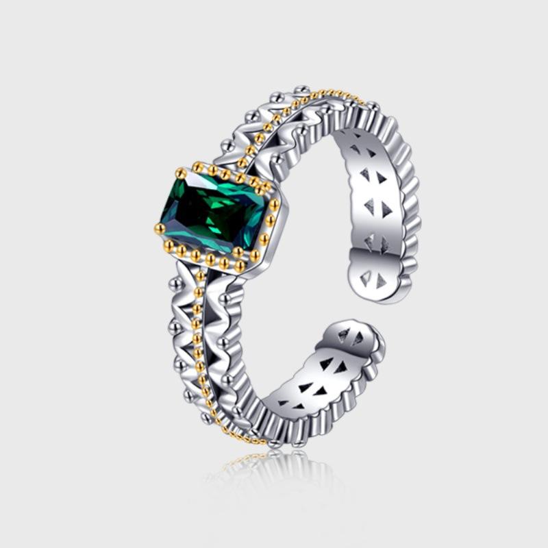 Кольцо с маленьким кубиком сахара из стерлингового серебра 925 пробы, женское, золотое, кружевное, светлое, роскошное, нишевое, дизайн, открытое, на указательный палец, ретро-стиль