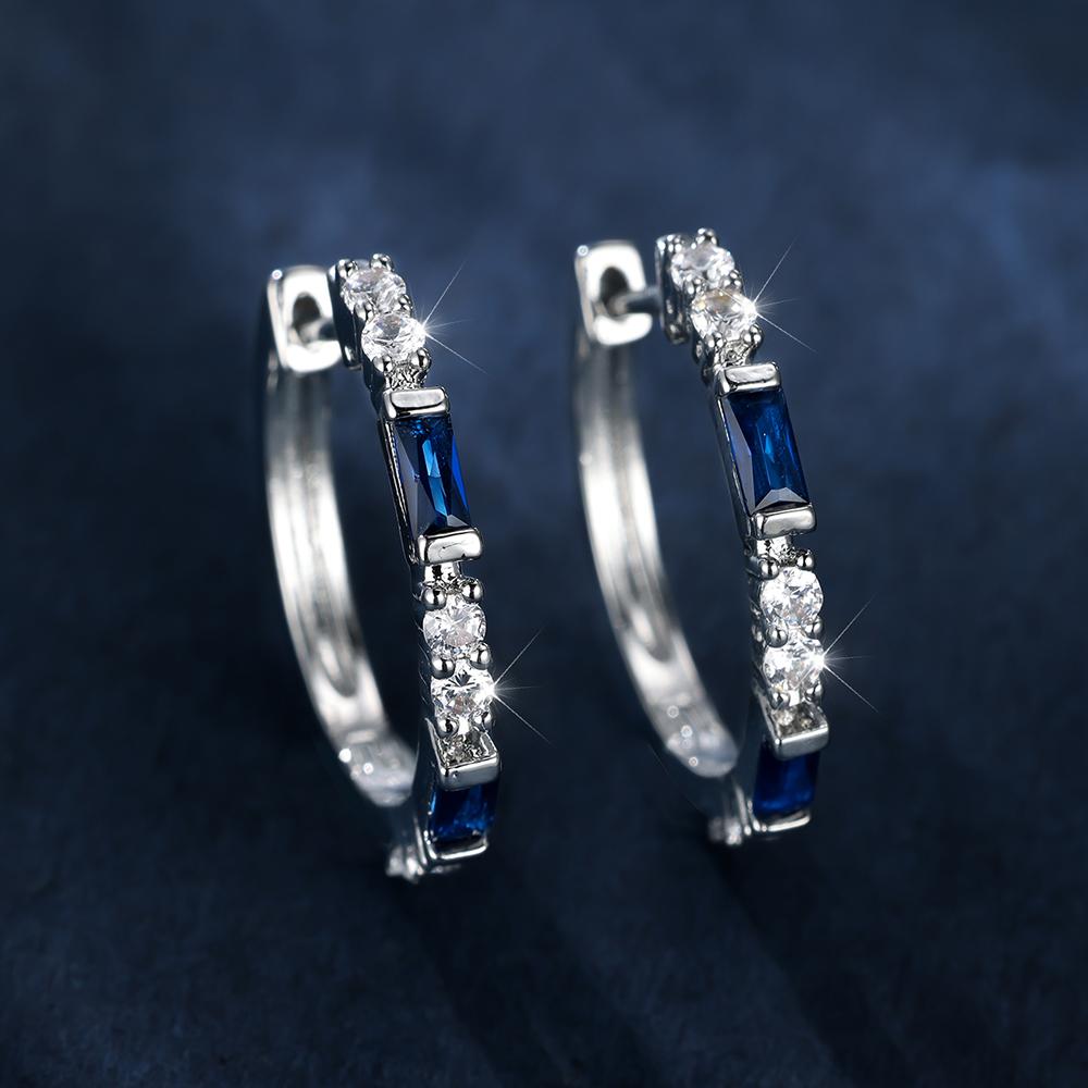 Милые женские клипсы с зелеными и синими камнями серебристого цвета, минималистичные свадебные украшения для женщин