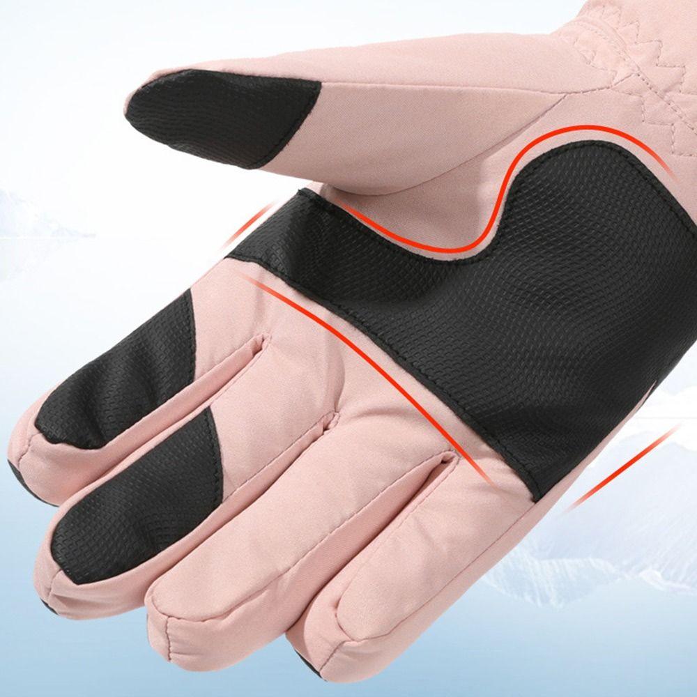 Ветрозащитные лыжные перчатки для сноуборда, зимние перчатки с длинными пальцами, утолщенные термоперчатки, зимние теплые перчатки