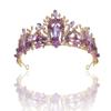 New Violet Rhinestone Bridal Crown Wedding Dress Accessories Bridal Tiara Hair Accessories Handmade Crown Tiara