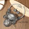 Crystal Gem Statement Necklace Earring Set Irregular Woven Accessories Vintage Beads Necklaces Handmade Neck Chains for Women