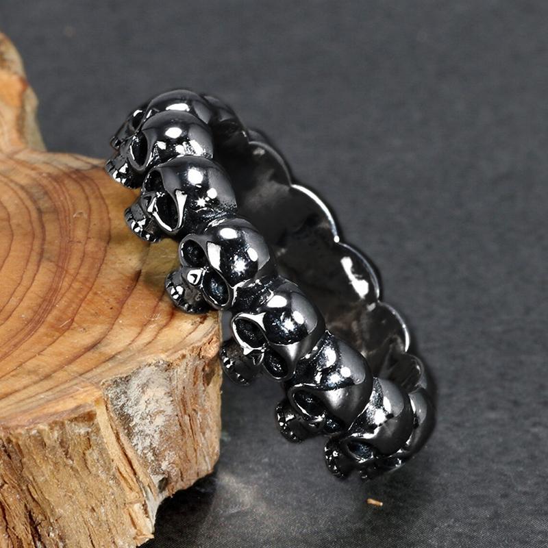 Мужские и женские кольца с черепом, ретро, цвет античное серебро, готические кольца на палец с головой черепа, парные аксессуары, панк, хип-хоп ювелирные изделия