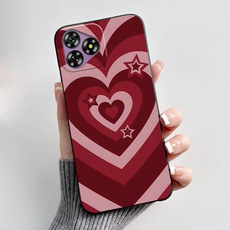 Для Oukitel C53 Чехол Роскошный Милый Кролик с Сердечками Смешной Черный Мягкий Силиконовый ТПУ Защитный Чехол для Телефона Для OukitelC53 C 53 Задняя Крышка