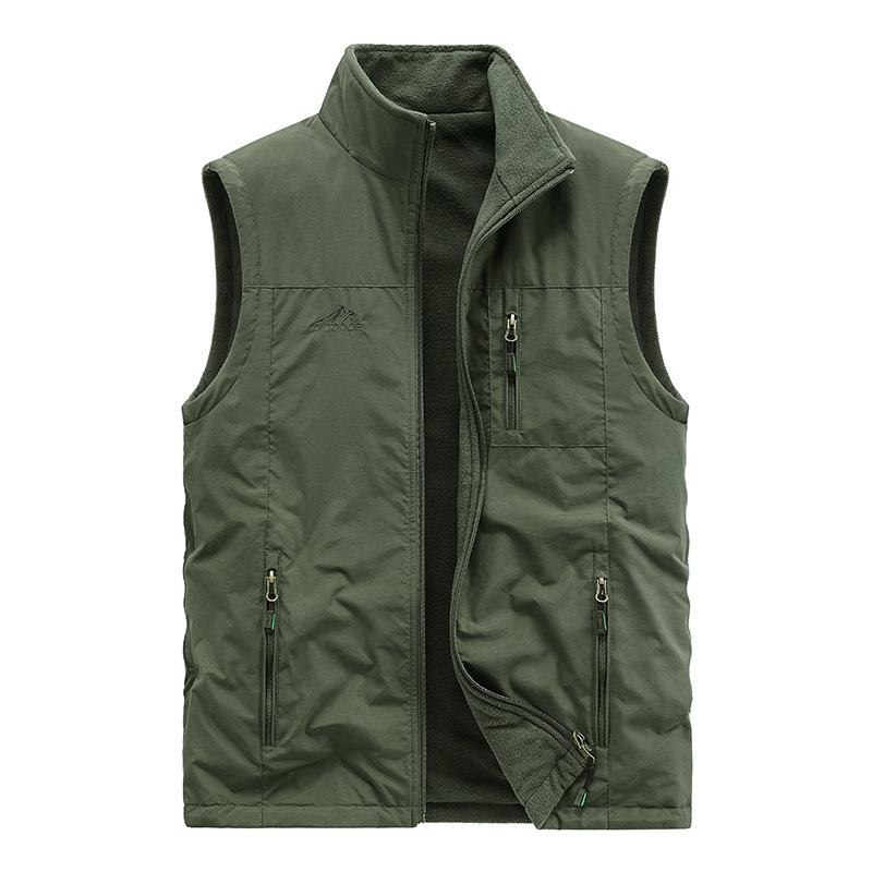 Men's Outdoor Double-sided Vest Autumn New Multi-pocket Youth Loose Vest Work Casual Jacket