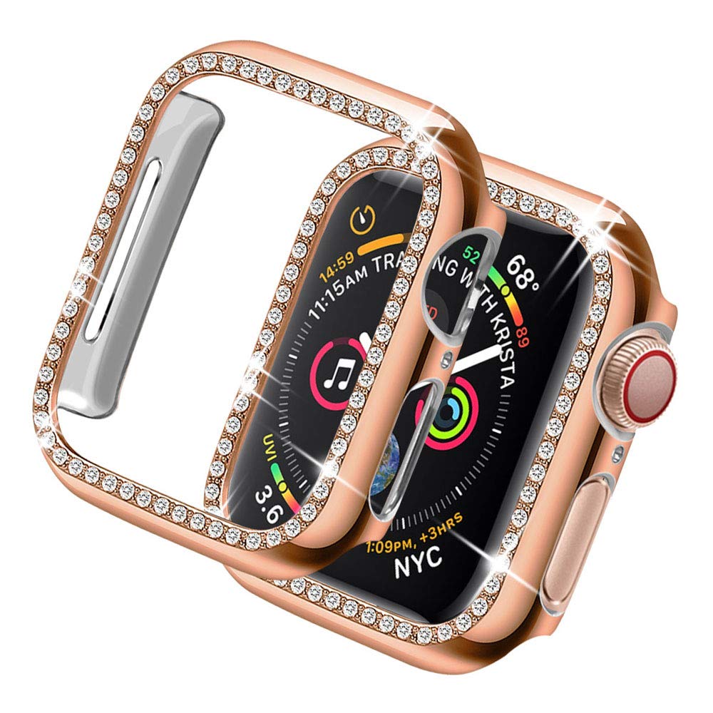 Роскошный чехол для Apple Watch Case 44 мм 40 мм IWatch 42 мм 38 мм Алмазный защитный бампер Apple Watch Series 6 5 4 3 2 SE аксессуары