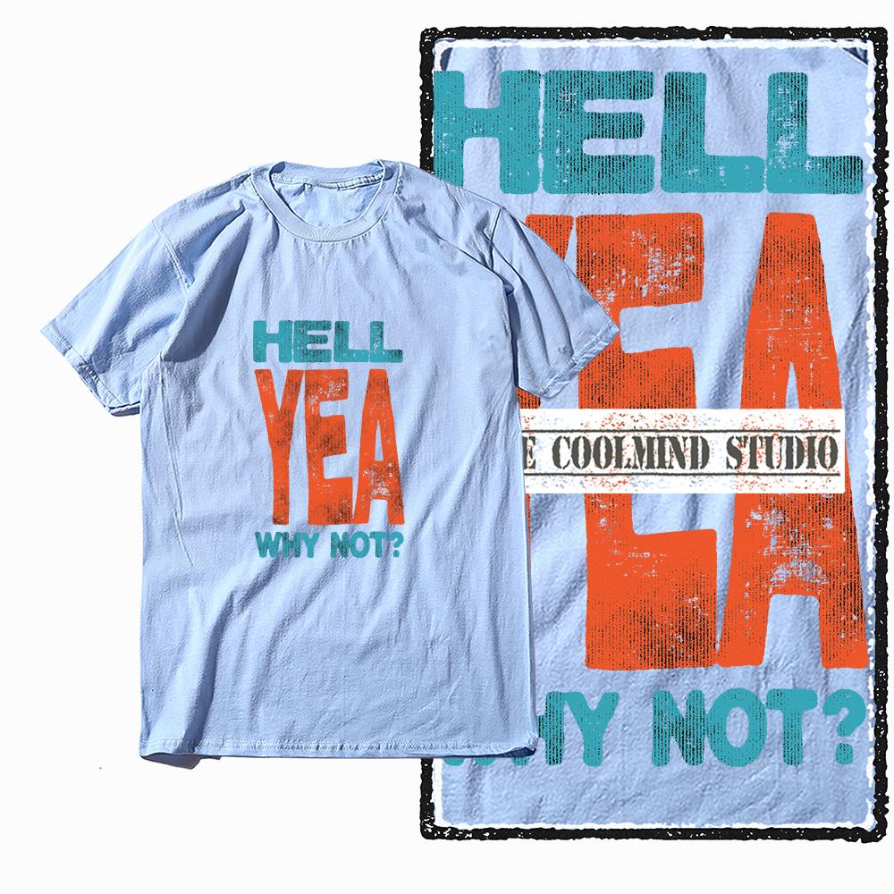 Футболка Coolmind X0074 Hell Yeah Attitude Hellfire Spirit с графическим принтом, эксклюзивная мужская футболка из хлопка, уличная одежда, футболка для мужчин.