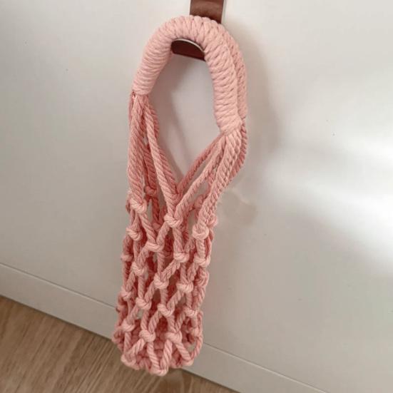 Handwoven Cup Sling Bag Hand Knitted Reusable Coffee Cup Holder Tea Cold Brew Carrier Decorative Water Cup Covers