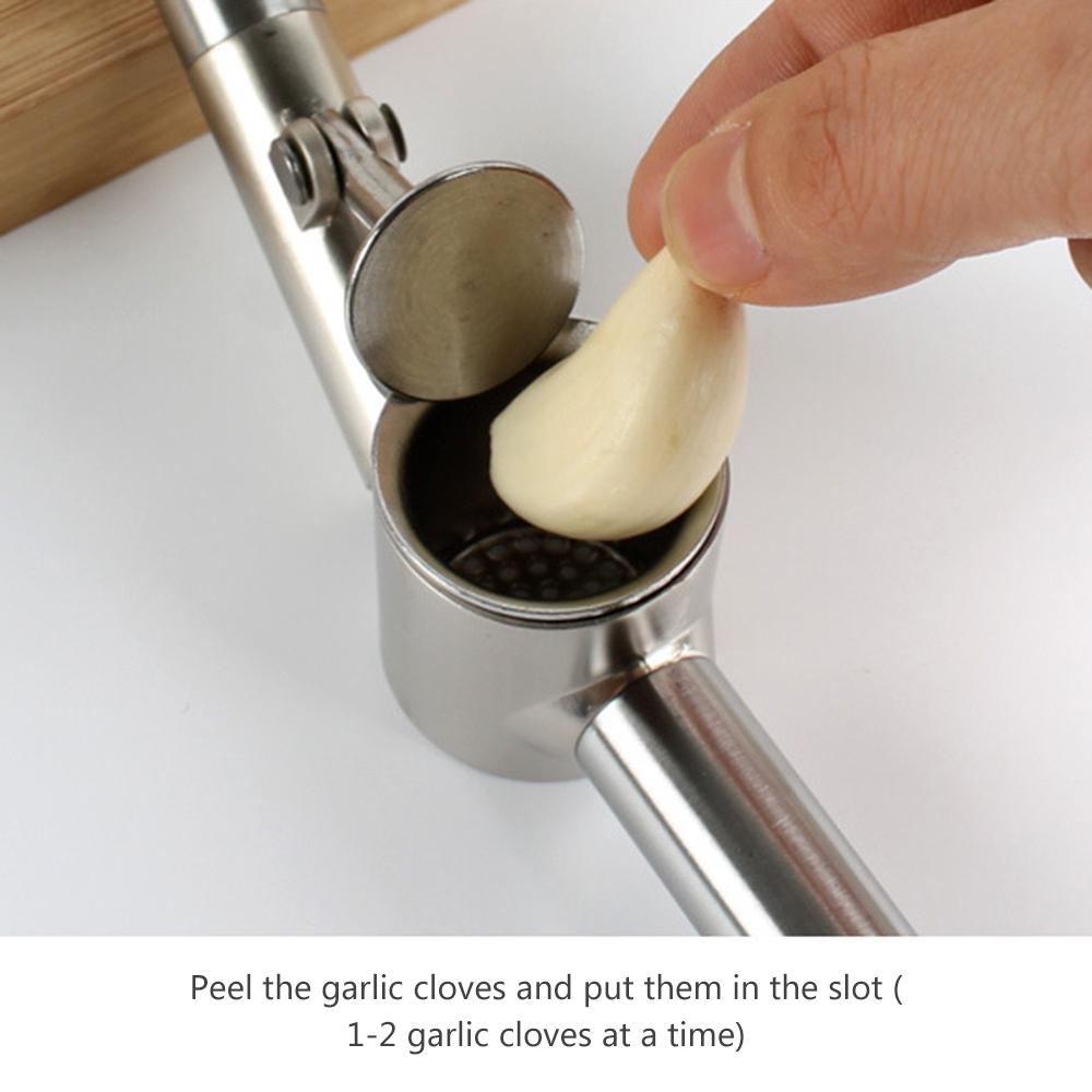 Пресс для чеснока из нержавеющей стали 304, удлиненная и увеличенная соковыжималка для чеснока, чеснокочистка, зажим для чеснока