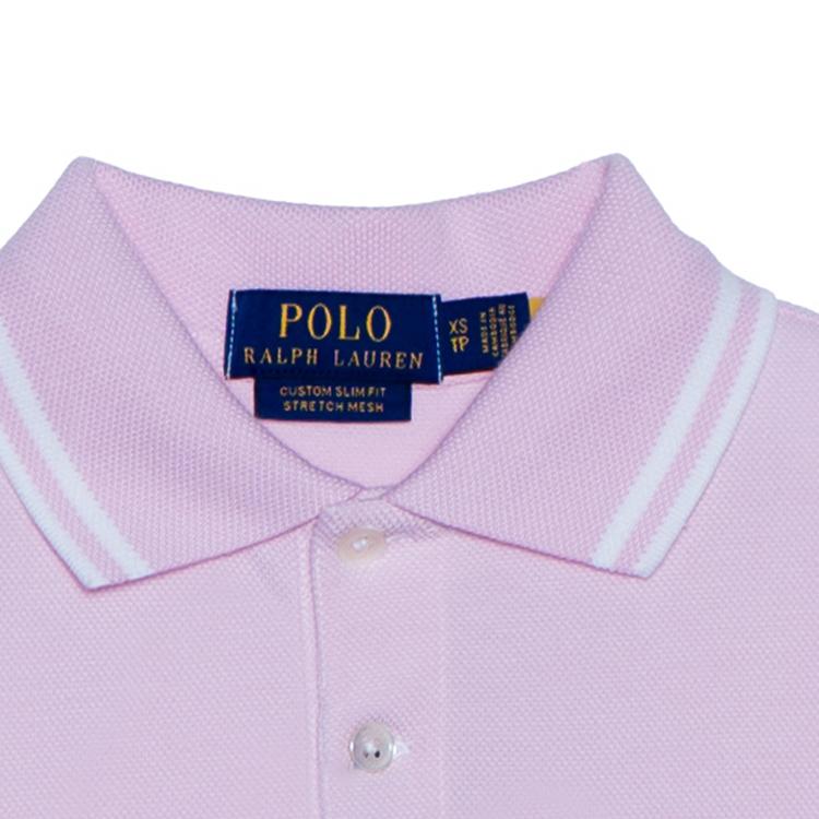 Polo Ralph Lauren Полосатый логотип вышитый короткий рукав рубашка поло мужские топы розовый 710898948-003