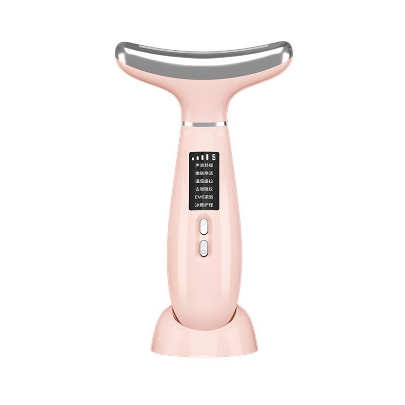 Электрический прибор для красоты шеи 6 режимов 4 передачи Ледяной компресс с базовым массажером Лифтинг и подтяжка Прибор для красоты шеи