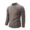 New Style Plus Velvet Men's Wear Large Size Pullover Sweater Male Solid Color Knitwear Slim Fit Round Collar Loose M-3XL
