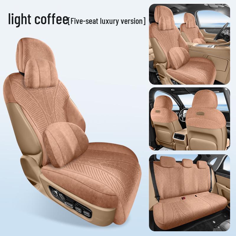 AITO M7 Car Seat Cushion, Universal All-Season Suede Saddle Pad for Six-Seater Vehicles