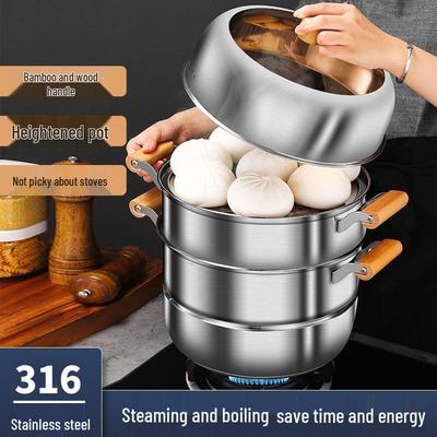 **Двухслойная ручка против ожогов Пароварка из нержавеющей стали**