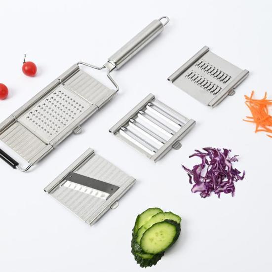 1 Set Stainless Steel Grater Cutter Manual Vegetable Slicer Easy Clean Multi-Purpose Kitchen Tool Ergonomic Handle Cheese