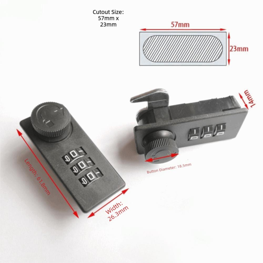 3 Digit Drawer Turntable Password Lock Anti-Theft Dial Combination Lock Safe Deposit Box