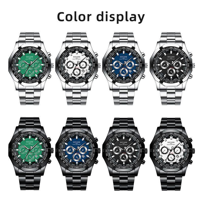 Классические деловые мужские часы Кварцевые часы Часы с несколькими циферблатами Повседневные спортивные мужские часы Аналоговые часы с календарем