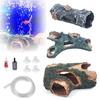 Aquarium Hollow Log Decor Multifunction Resin Fish Shrimp Hiding Cave Aquarium Oxygen Set Bubble Stone Aquarium Air Pumps Accessories