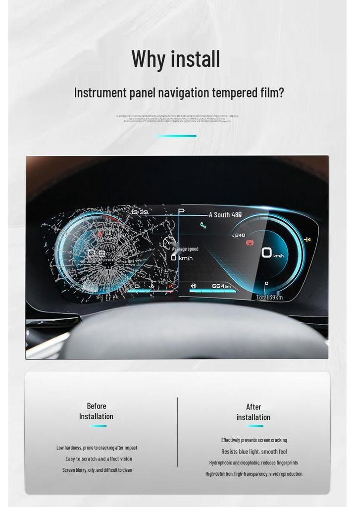 Совместимая закаленная пленка для Leapmotor B01 - Подходит для 25 моделей, Защитная пленка для экрана навигации на приборной панели и Аксессуар для интерьера автомобиля
