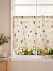 Fresh Embroidered Short Curtain for Living Room Bedroom Window Cabinet Partition Short Curtain Cactus Embroidery