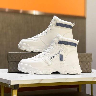 2025 осень и зима новые высокие кеды женские корейская версия универсальные бархатные теплые трендовые повседневные спортивные хлопковые туфли