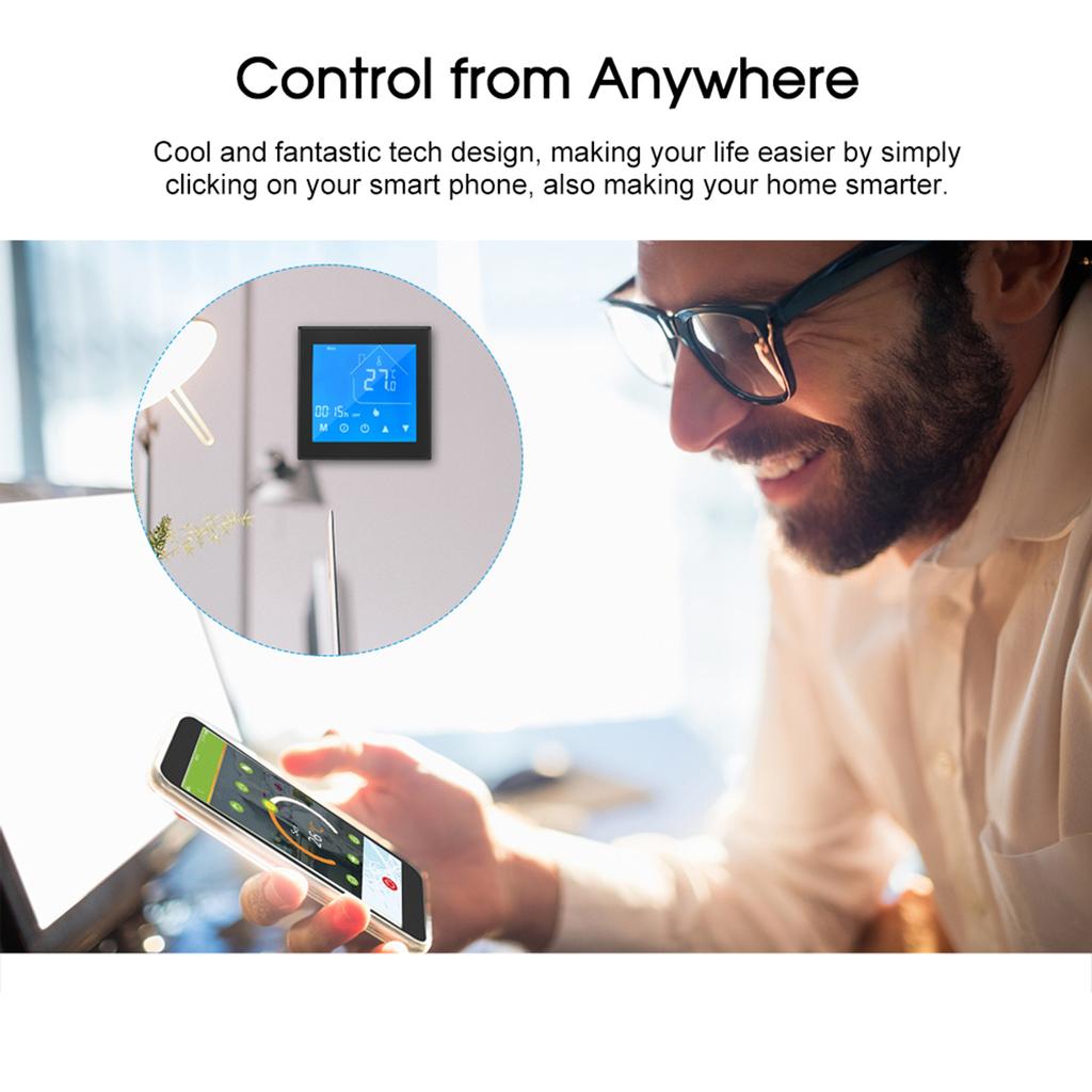 WiFi Smart Thermostat Temperature Controller LCD Display Week Programmable for Water/Gas Boiler