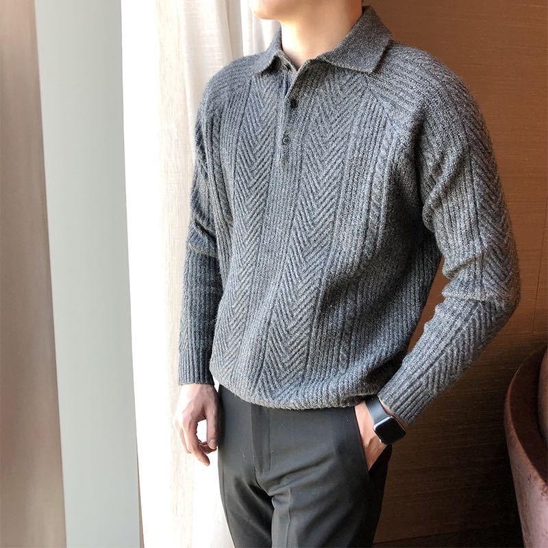 Men's Slim Fit Fashion Collar Knit Sweater