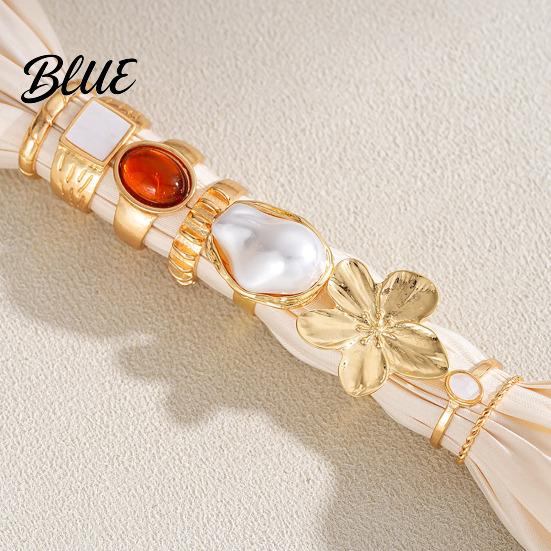 Women's Ring Set 8Pcs/Set Women Stackable Rings Elegant Flower Irregular
