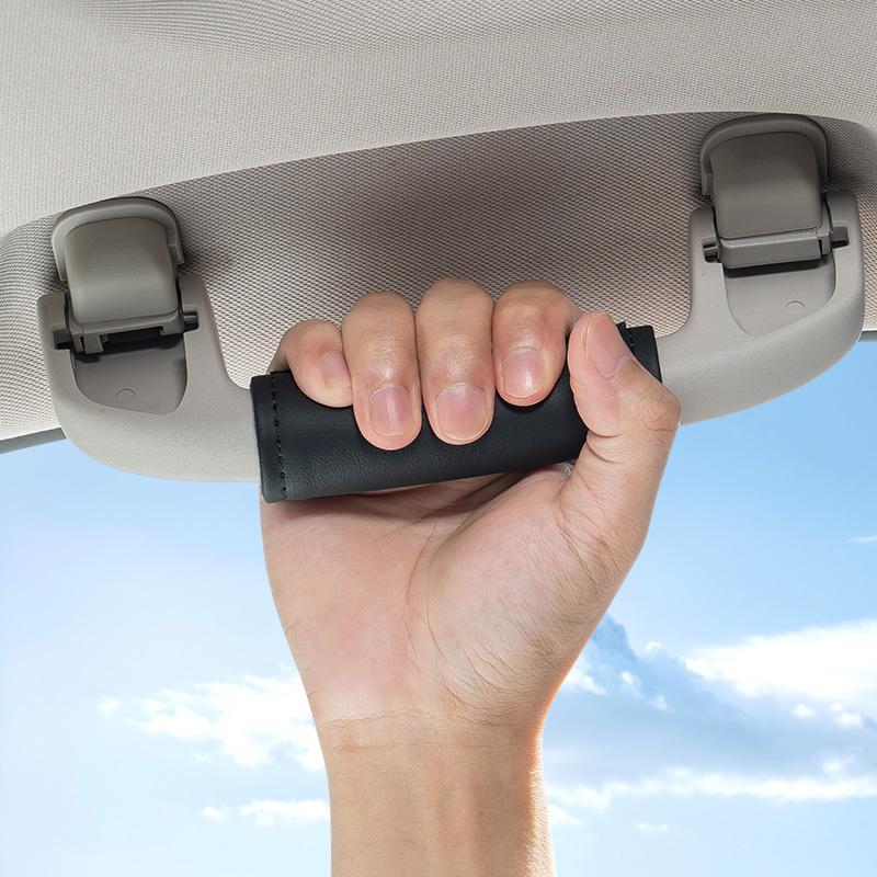 Car Roof Armrest Inner Door Pull Handle Protection Case Suede Cover For BMW M LOGO Leather1 3 5 7 Series X1 X3 X5 X6 M Sports HV0