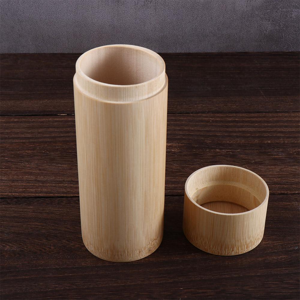 Portable Eco-friendly With Lid Jar Handmade Bamboo Tea Canister Organizer Container Storage Box